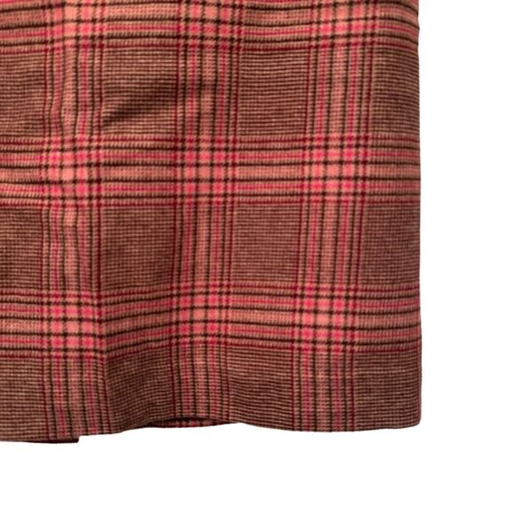 Talbots pink and brown wool plaid skirt- size 8p - Picture 3 of 7